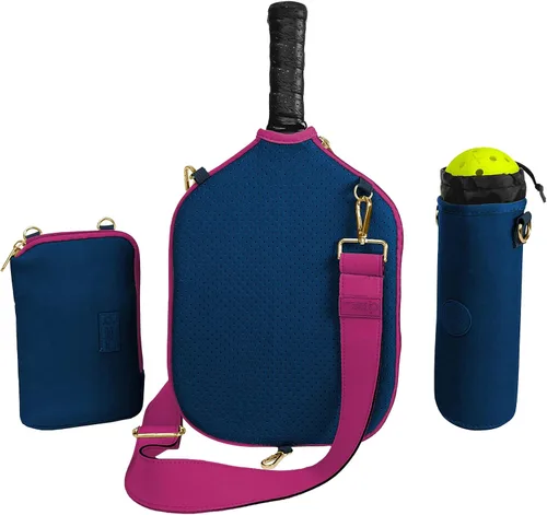Miniatura 8 de Posh Pickler Bolsa de pickleball 3 en 1 para mujeres y hombres, bolsa de mano, bandolera y mochila, diseño convertible, se adapta a hasta 2 paletas
