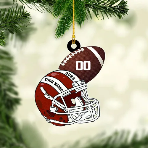 Miniatura 13 de Adornos de fútbol de Navidad personalizados, adornos de fútbol 2025 para árbol de Navidad, decoraciones navideñas acrílicas, adorno de jugador
