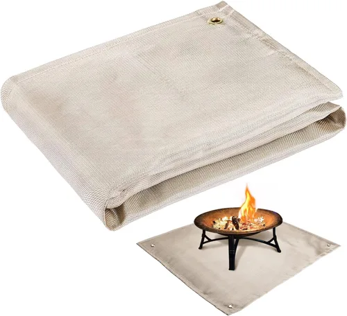 Miniatura 9 de Tapete para hoguera, 37.8 x 39.4 pulgadas, manta ignífuga para debajo de la hoguera, compatible con Solo Stove, alfombra resistente al calor
