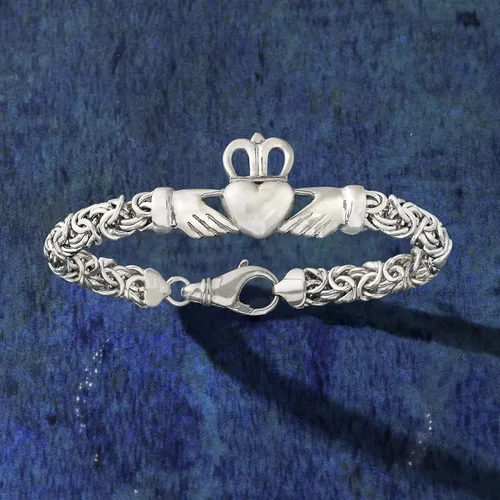 Miniatura 4 de Ross-Simons Sterling Silver Byzantine Claddagh Bracelet