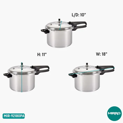 Miniatura 10 de Mirro 92180A Olla a Presión de Aluminio Pulido de 10-PSI, 8 Cuartos, Plateado