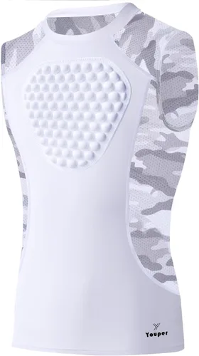 Camiseta Protectora de Pecho Acolchada Youper para Adultos, Protección para el Corazón/Estérnon para Béisbol, Fútbol, Lacrosse y Porteros
