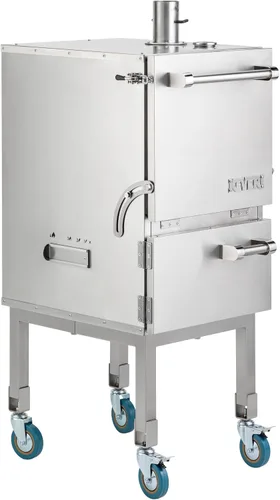 Keveri H1 Inox | | Horno de Carbón de Acero Inoxidable Multiusos | Parrilla, Ahumador, Asador, Horno, Horno de Pizza