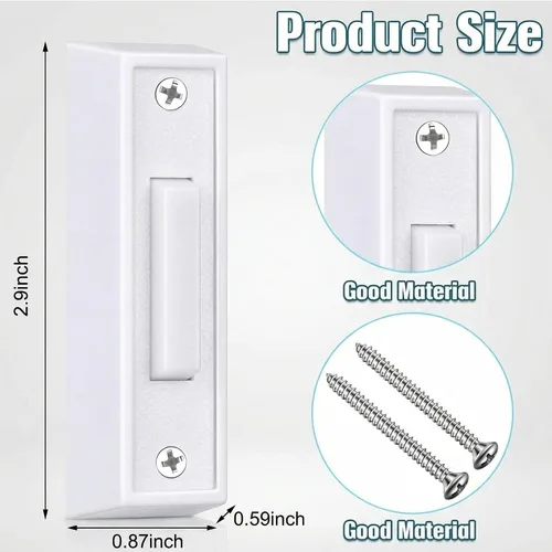 Miniatura 2 de Saillong Botón de Timbre Iluminado de 2 Piezas, Interruptor de Abridor de Puerta de Garaje Montado en la Pared de Navidad con Luz LED Compatible
