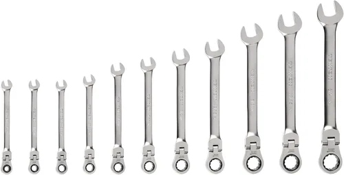 Miniatura 19 de TEKTON Juego de llaves de combinación con cabeza flexible de 12 puntos con organizadores modulares, 19 piezas (6-24 mm) WRC95303