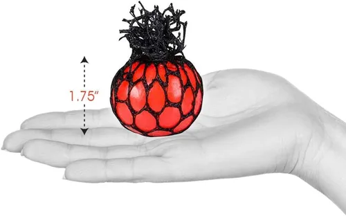 Miniatura 3 de ArtCreativity Pelotas antiestrés de malla de 1.75 pulgadas para niños, paquete de 24, juguetes para apretar en varios colores para aliviar