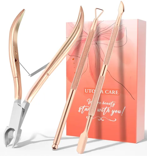 Utopia Care Cortadora de cutículas con empujador, juego de recortadora de uñas, kit profesional de manicura y pedicura, kit de herramientas para