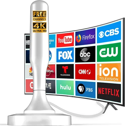 Miniatura 9 de HIDB Antena de TV para Smart TV en interiores, antenas digitales HD para interiores con base magnética fuerte, fácil instalación, recepción de largo