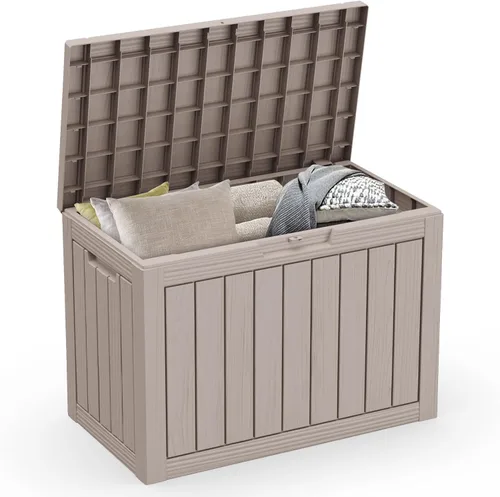 Miniatura 46 de ROJIK - Caja de almacenamiento para exteriores, impermeable, para patio y piscina, herramientas de jardín y cojines, banco con tapa con cerradura