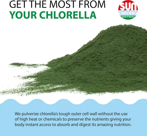 Miniatura 5 de Sun Chlorella Suplemento superalimento de algas verdes en polvo que apoya el bienestar de todo el cuerpo, la defensa inmunológica, la salud