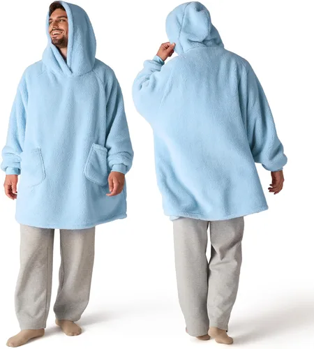Miniatura 19 de Bedsure Manta con capucha portátil, regalos para el Día de la Madre para mujeres, sudadera con capucha cálida y acogedora para mujeres y hombres