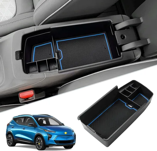 SKTU para 2022 2023 Chevrolet Bolt EUV EV Organizador de consola central inserto de ABS negro, bandeja de materiales, reposabrazos, caja de 2022
