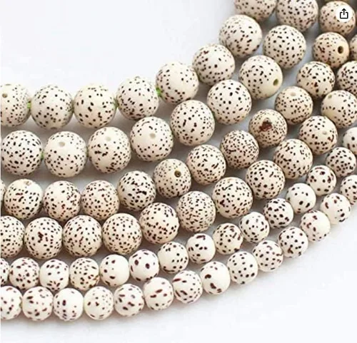 Pukido TSB0299 Natural Lotus Bodhi Seeds Cuentas Redondas 108+6 Cuentas Strand 0.276 in 0.315 in 0.354 in 0.394 in - (Diámetro del artículo: 0.236