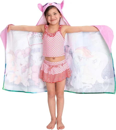 Miniatura 2 de My Little Pony Toalla Envolvente con Capucha de Rizo de Algodón Suave para Baño/Piscina/Playa, 24 x 50 pulgadas, Por Franco Kids Mi pequeño poni