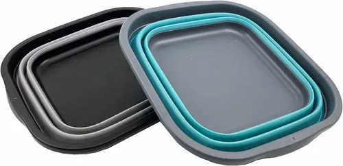Miniatura 3 de SAMMART Juego de 2 tinas plegables de 5.5 L (1.4 galones) - Tina plegable para platos - Lavabo portátil - Tina de plástico que ahorra espacio