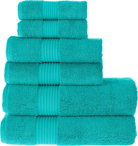 Miniatura 34 de MAURA Basics - Toallas de baño de 100 % algodón turco con bucles de gancho. Juego de toallas de felpa absorbentes de lujo extra grandes para baño