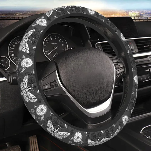 Miniatura 15 de Funda de volante retro con diseño de calavera para mujeres, hombres y niñas, accesorios para automóvil, decoración, antideslizante, de neopreno, 15