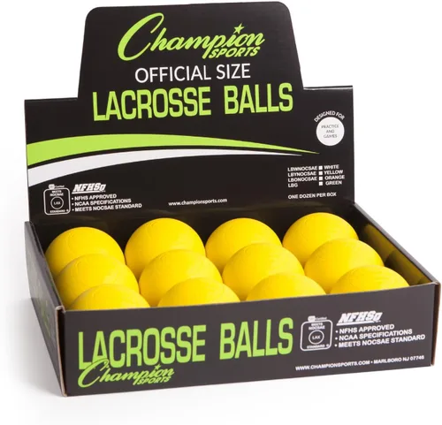 Miniatura 22 de Champion Sports Lacrosse Balls - Tamaño y peso oficiales, aprobado por la NCAA y NFHS, certificado SEI - Profesional y juvenil juego y práctica