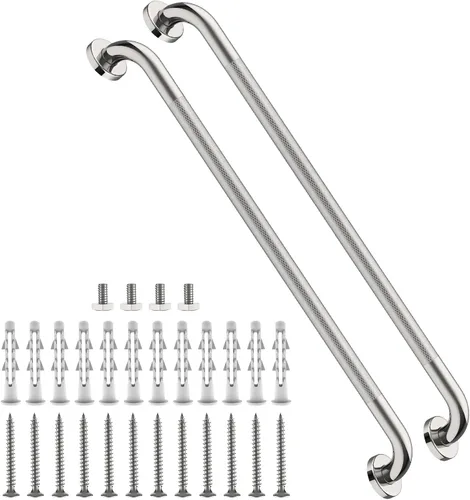 Miniatura 17 de Barra de agarre antideslizante para ducha de 24 pulgadas, acabado blanco frotado con aceite, diámetro de 1.25", Barra de agarre para baño Munzong