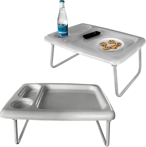 Miniatura 5 de Bandeja/mesa plegable de TV (juego de 2), color negro, 17 x 22 x 26 pulgadas, bandejas portátiles para interiores y exteriores con espacio