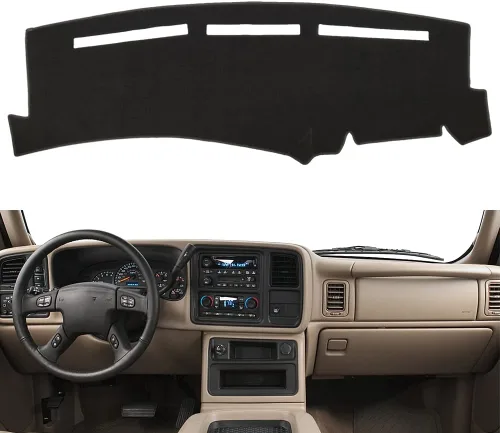 Miniatura 13 de Alfombrilla para salpicadero compatible con Chevy Tahoe Avalanche Suburban GMC Yukon 2007-2014/2007-2013 Silverado LTZ GMC Sierra SLT, cubierta