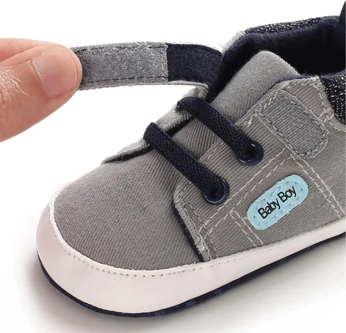 Miniatura 3 de Baby Girl Boy Sneakers Soft Sole First Walking Shoes Toddler High Top Sneakers First Walker Infant Crib Shoes Newborn Baby Canvas Shoes 0-18 Month