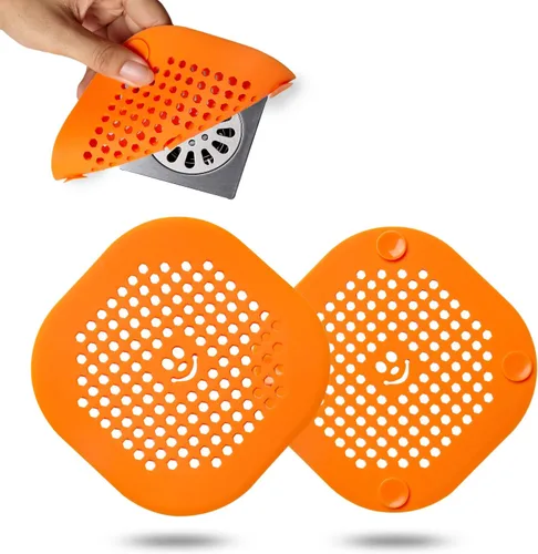 Miniatura 11 de Protector de silicona para cubrir drenaje de ducha, bañera, cocina, baño, recoge restos de cabello, paquete de 2, color negro