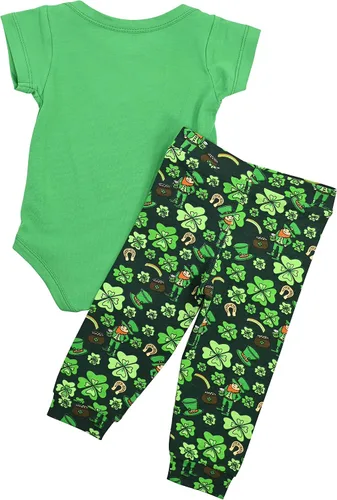 Miniatura 2 de Unique Baby Mameluco unisex para el día de San Patricio con texto en inglés "Who Needs L