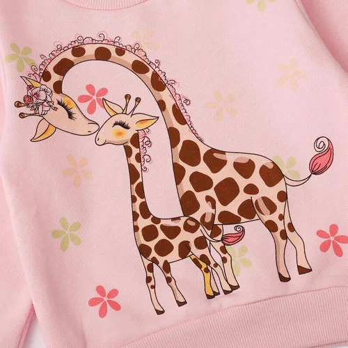 Miniatura 63 de Sudaderas para niñas pequeñas, cuello redondo, sin botones, de manga larga, para invierno, casual, ropa 2T-7T, Dinosaurio