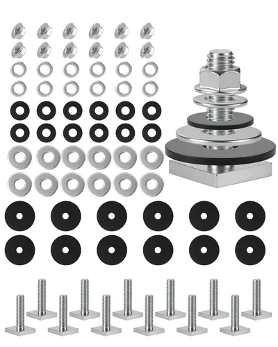 Miniatura 10 de Pernos de ranura en T para barras de techo, plataforma, cesta de carga, adaptador de perno cuadrado en T de acero inoxidable para asegurar