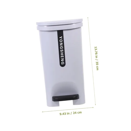 Miniatura 2 de Zerodeko Bote de basura de pedal de pie 10l Cesta de basura tapa de paso en el hogar Contenedor de basura estilo nórdico