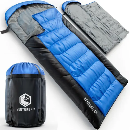 Miniatura 18 de VENTURE 4TH Saco de dormir para mochileros – XXL, tamaños dobles e individuales – Saco de dormir ligero para clima cálido y frío para adultos, niños