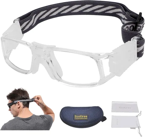 Miniatura 13 de Gafas deportivas – Gafas protectoras de baloncesto con lente extraíble y correa ajustable para gafas