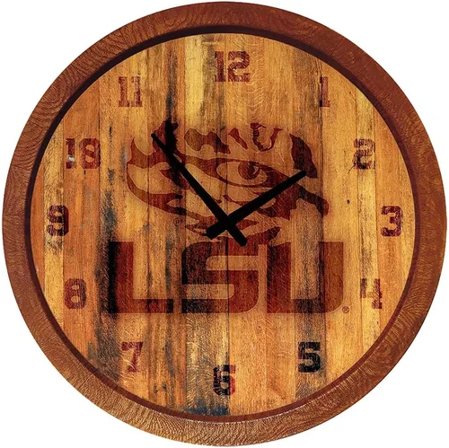 Miniatura 17 de The Fan-Brand NCAA Oklahoma Sooners: Reloj de pared con parte superior de barril de imitación para decoración de bar, decoración de fiesta