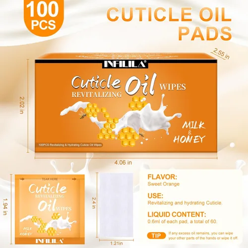 Miniatura 2 de NXJ INFILILA Aceite de cutícula para uñas, 3.3 onzas líquidas, 100 unidades de aceite de cutícula a granel, producto hidratante para el cuidado