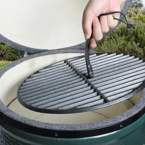 Miniatura 7 de Levantador de rejilla en tu parrilla de hierro fundido para huevos grandes de color verde, accesorios para parrilla, juego de ahumador de carbón