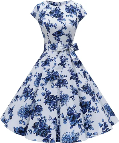 Miniatura 21 de Dressystar - Vestidos clásicos de fiesta con mangas casquillo, estilo Rockabilly y retro de la década de 1950