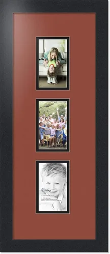 Miniatura 181 de ArtToFrames Marco de fotos tipo collage con estera doble con 3 aberturas de 5x7 y marco negro satinado Uva