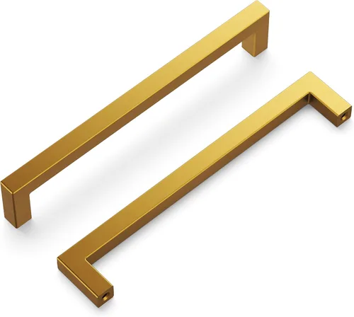 Miniatura 81 de Hickory Hardware - HH075326-BGB - Manija de la colección Skylight, 3 pulgadas de centro a centro, latón dorado cepillado.