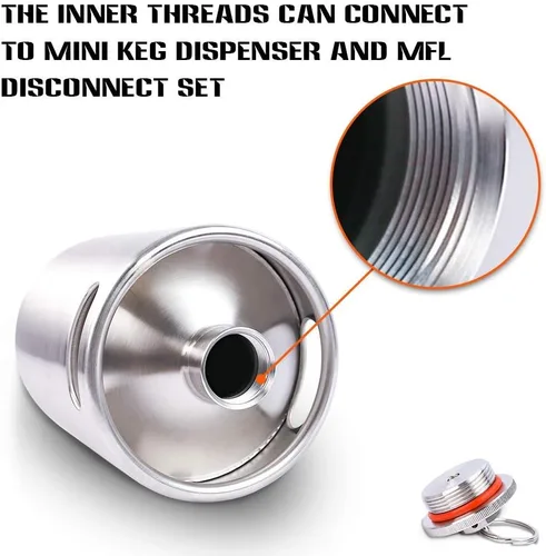 Miniatura 5 de TMCRAFT Mini barril de acero inoxidable de 128 onzas, jarra de cerveza portátil con válvula de escape diseñada para mantener la bebida fresca
