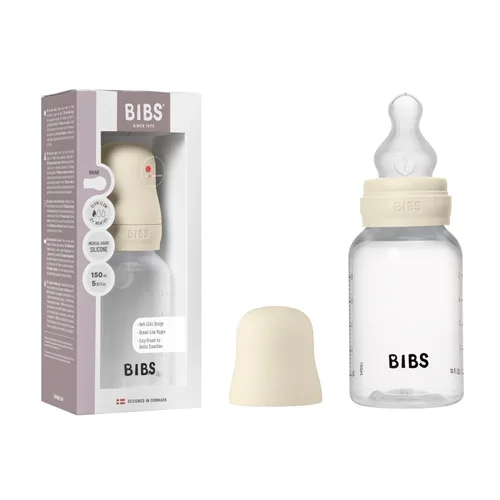 Miniatura 22 de BIBS Biberón para bebé 5 oz / 150 ml de goma natural de látex con pezón - Anti-cólico, libre de BPA, pezón redondo, flujo lento, ligero y fácil