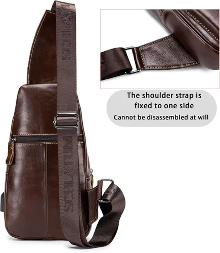 Miniatura 187 de LUKZIJAES Bolso bandolera de cuero genuino para hombre