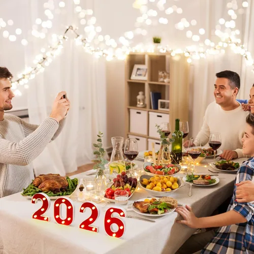 Miniatura 7 de Coume Número de luz LED 2026, números gigantes de marquesina para decoraciones de graduación, decoraciones de graduación 2026 para estudiantes