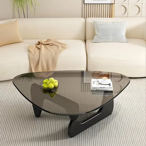 Miniatura 11 de EASYSOUL Mesa de centro moderna de cristal, 32.68 pulgadas de profundidad x 22.44 pulgadas de ancho x 15.75 pulgadas de alto, mesas de té redondas