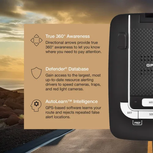 Miniatura 3 de Detector de radar láser Escort MAX 360 - GPS, alertas direccionales, antena dual delantera y trasera, conectividad Bluetooth, alertas de voz