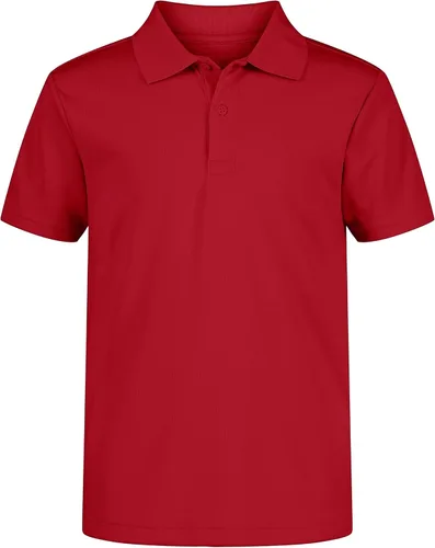 Nautica - Camiseta tipo polo de manga corta para uniforme escolar de niños, con cierre de botones y material de alto rendimiento que absorbe la
