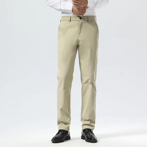 Miniatura 9 de Plaid&Plain - Pantalones chinos, a los tobillos de corte ajustado, elásticos, color caqui, para hombre