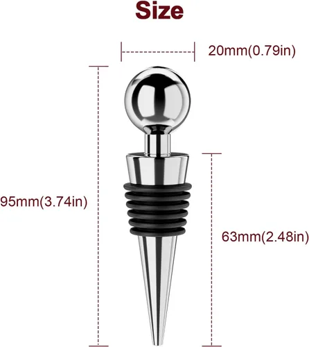 Miniatura 5 de Tapones de vino para botellas de vino, 3 unidades, tapón de botella de vino al vacío con corchos de vino reutilizables de silicona, a prueba
