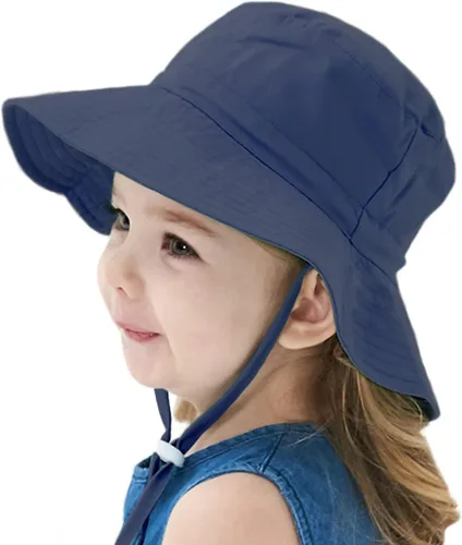Miniatura 6 de Muryobao Sombrero de sol para bebés y niñas de ala ancha UPF 50+ con protección UV
