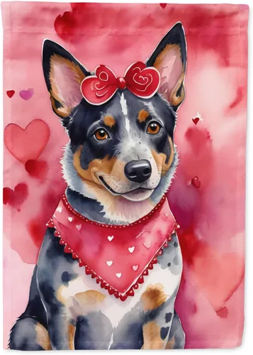Miniatura 60 de Caroline's Treasures DAC5292CHF - Bandera de Border Collie My Valentine House para porche, grande, con manga para porche, para colgar en la pared